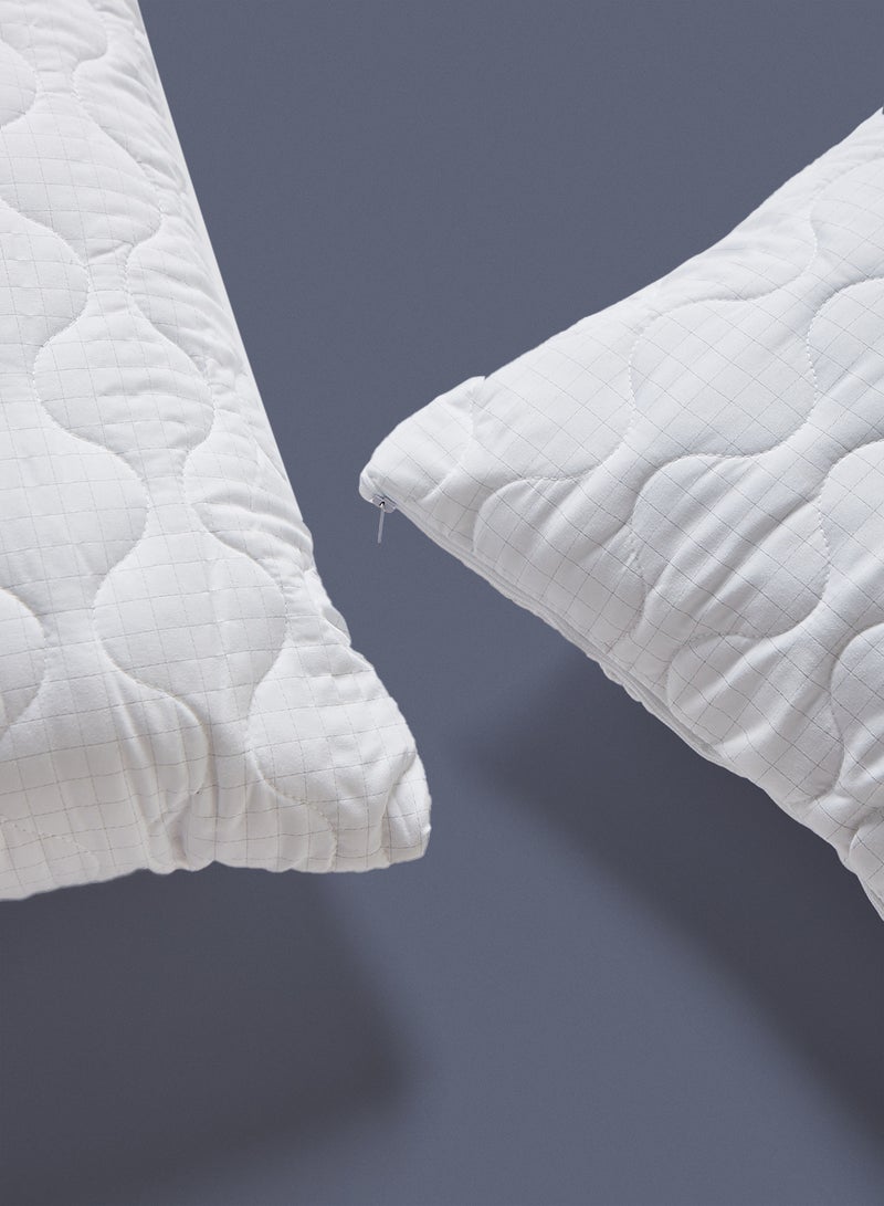 Noon East 2-Piece Pure Home Anti Stress Waterproof Pillow Protector Set White Standard Size - Image 3