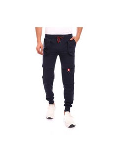 Elastic Waist With Metal Accessories Baggy Sweatpants Blue - v1617539705/N45897163V_1