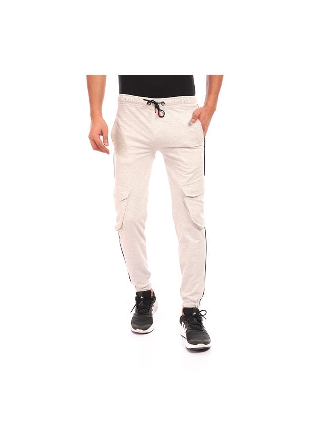 Caesar Elastic Waist With Line Baggy Sweatpants Grey 