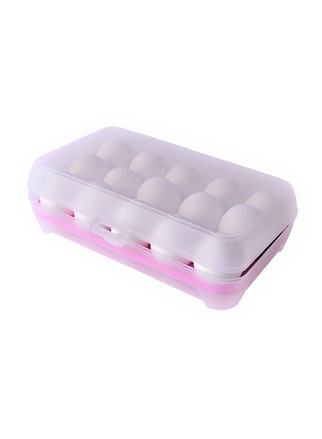 15 Grid Egg Storage Box For Refrigerator Clear/Pink 26x17x7cm - Image 4