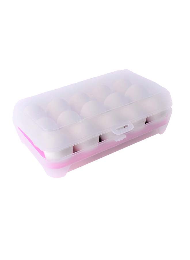 15 Grid Egg Storage Box For Refrigerator Clear/Pink 26x17x7cm - Image 5