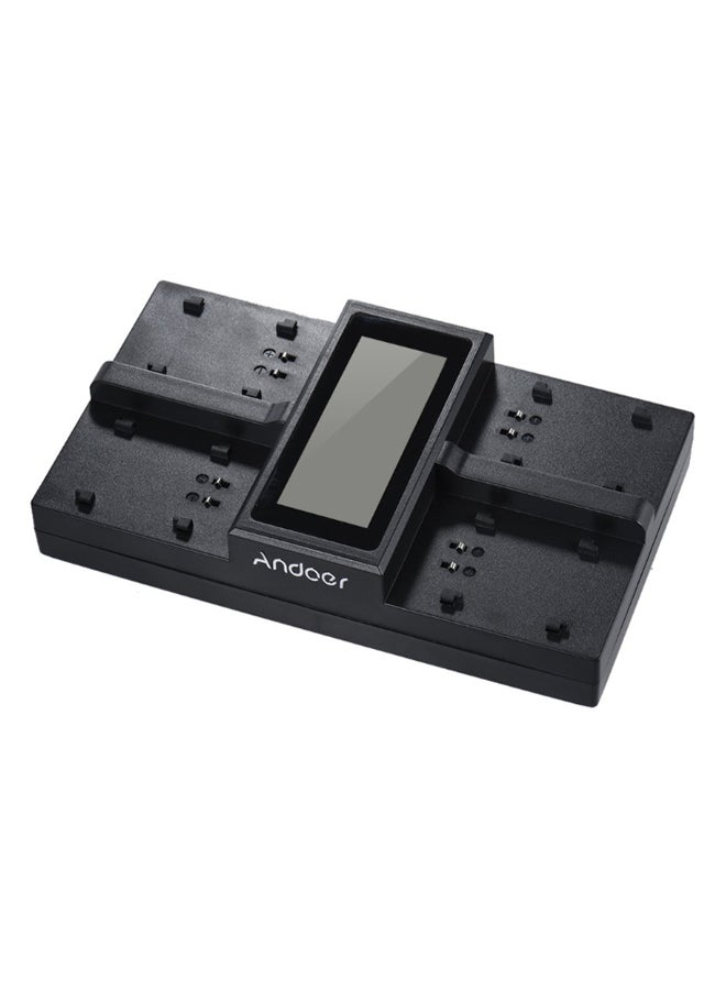ANDOER 1500.0 mAh 4-Channel Digital Camera Battery Charger With LCD Display For Canon EOS/5DII/5DIII/5DS/5DSR/6D/7DII 60D/80D/70D Black/Blue - Image 4