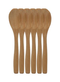 Generic Set Of 6 Pieces Wooden Spoons Beige 