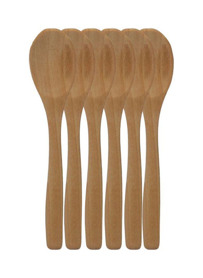Generic Set Of 6 Pieces Wooden Spoons Beige 