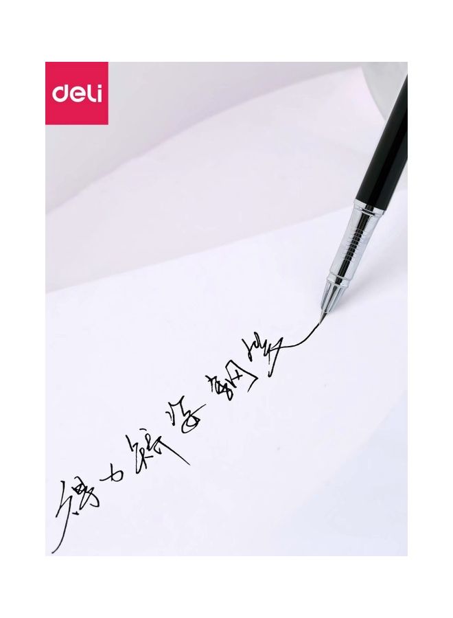 ديلي قلم حبر سائل بريشة معدنية مناسب للمدرسة أسود - Image 4