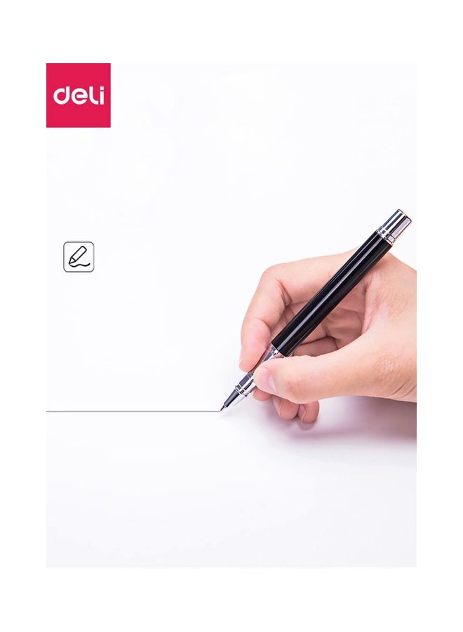ديلي قلم حبر سائل بريشة معدنية مناسب للمدرسة أسود - Image 5