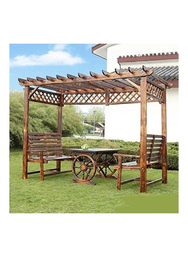 YULAN 2-Piece Wood Pavilion Set Brown - Image 2