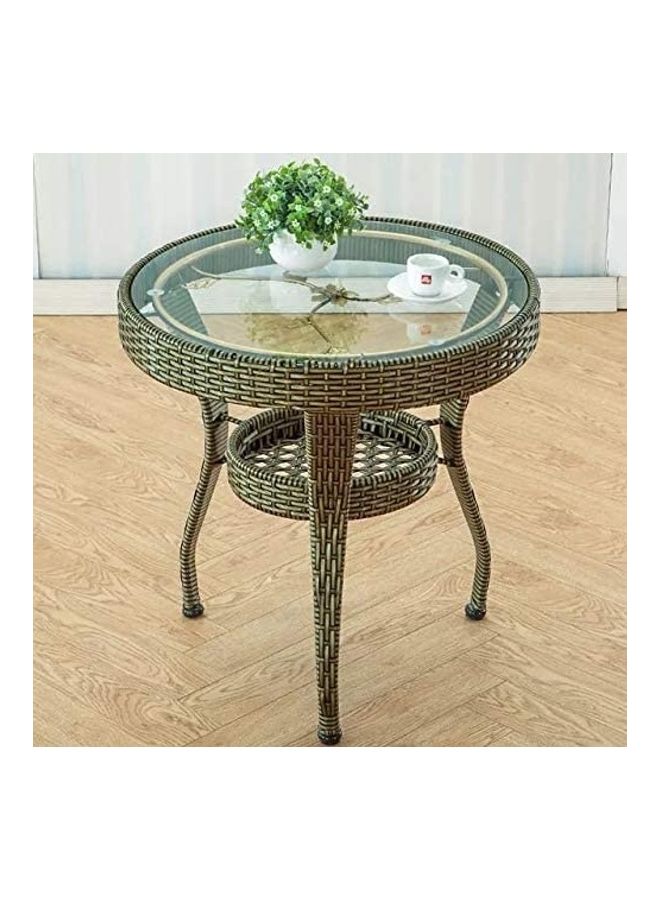 يولان طقم طاولة مستديرة مع كراسي من الخيزران بني  - Image 3