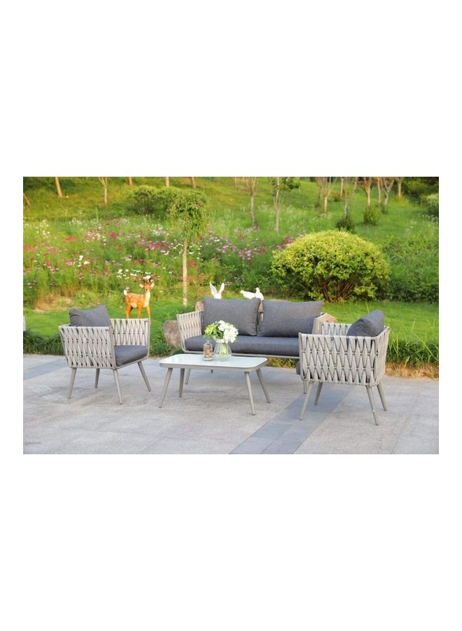 YULAN - Comfortable Sofa Set With Table Grey - Image 1