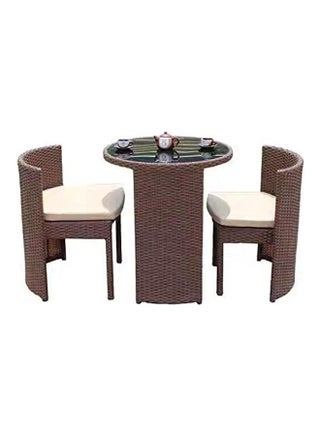 2-Piece Rattan Chair With Glass Top Table Brown - v1617555452/N46050362A_1