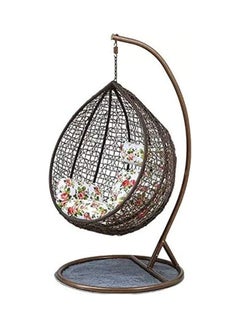 Outdoor Patio Swing Hanging With Random Cushion Brown