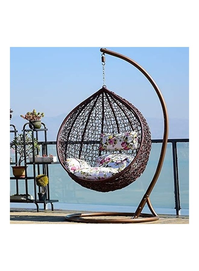 YULAN - Outdoor Patio Swing Hanging With Random Cushion Brown - Image 1