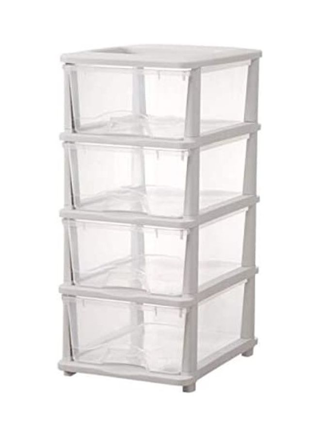 YULAN 4-Layer Plastic Drawer White - Image 1
