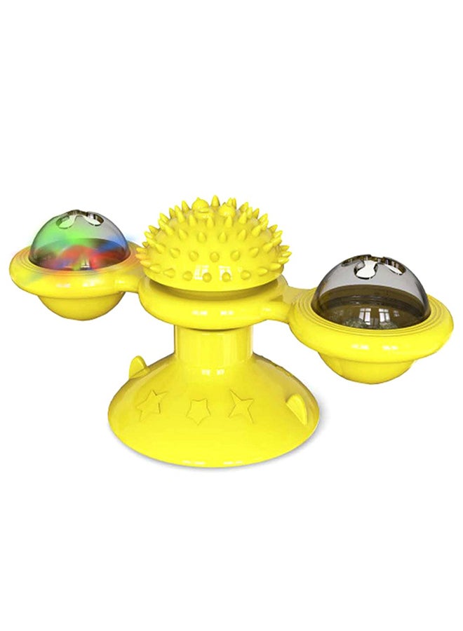 Lighting Rotated Windmill Pet Friction Tools Playing Toy Yellow 15.8x7.4x6.9cm - Image 1