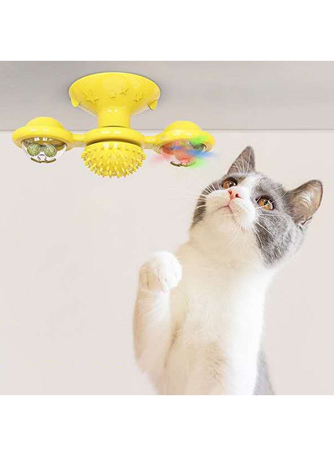 Lighting Rotated Windmill Pet Friction Tools Playing Toy Yellow 15.8x7.4x6.9cm - Image 4