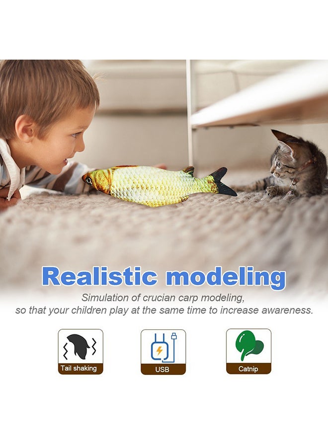 Realistic Electric Moving Kicker Simulation Fish Toy Gold 30x15x2cm - Image 5