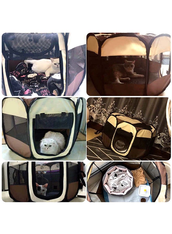 ساحة لعب محمولة قابلة للطي ومقاومة للماء للحيوانات الأليفة أزرق سماوي /أسود 45x33x4سم - Image 2