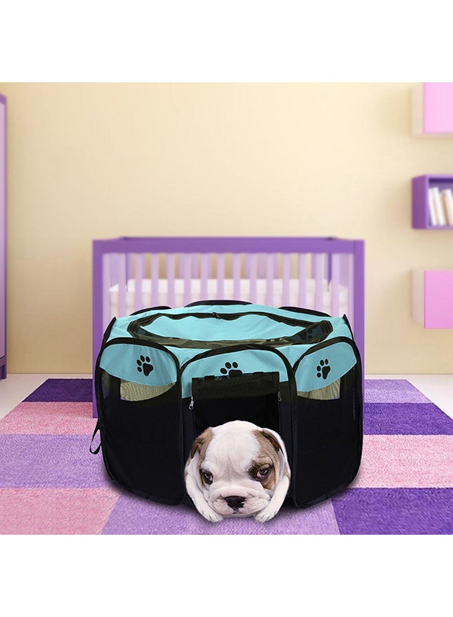 ساحة لعب محمولة قابلة للطي ومقاومة للماء للحيوانات الأليفة أزرق سماوي /أسود 45x33x4سم - Image 4