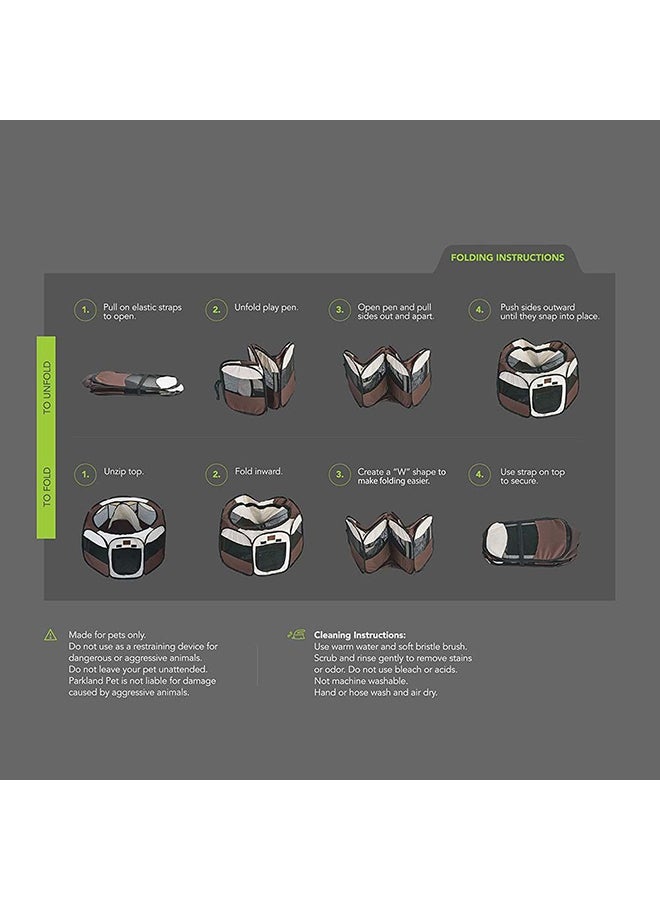 ساحة لعب محمولة قابلة للطي ومقاومة للماء للحيوانات الأليفة أزرق سماوي /أسود 45x33x4سم - Image 5