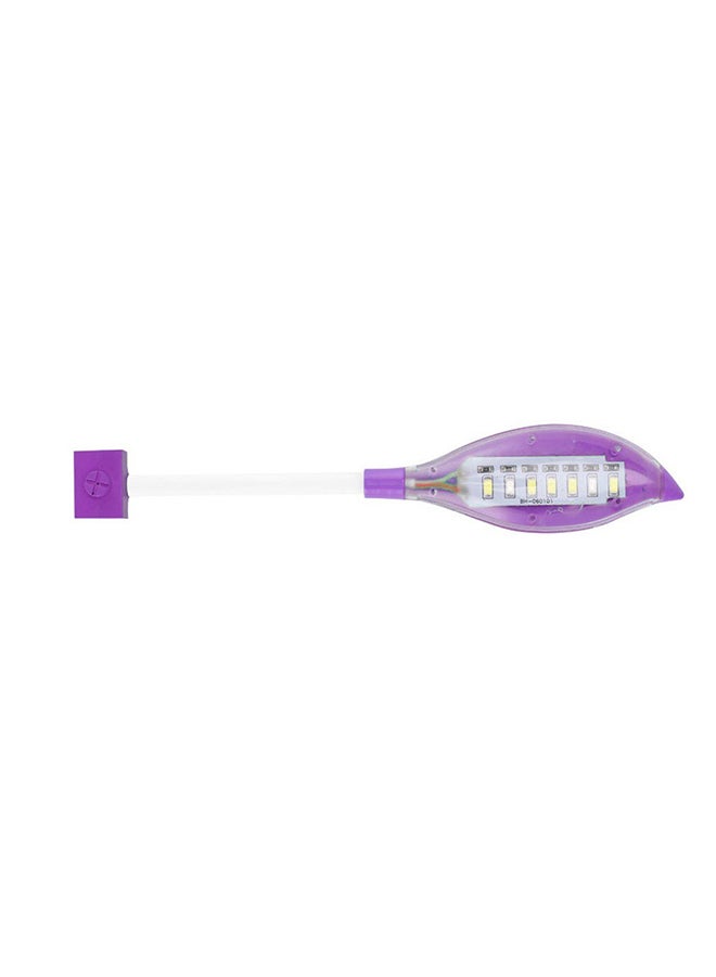 مصباح LED على شكل ورقة شجر مزود بمنفذ USB لحوض السمك أرجواني 15x7x5سم - Image 1