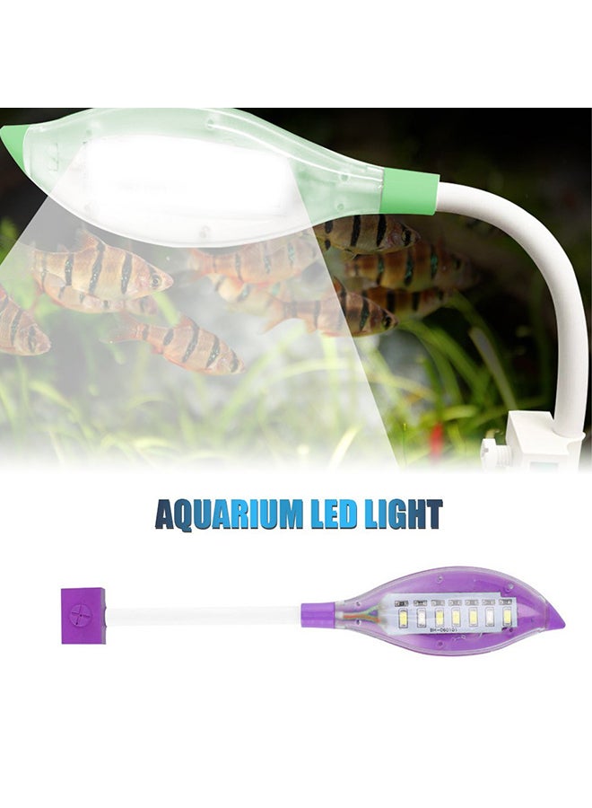 مصباح LED على شكل ورقة شجر مزود بمنفذ USB لحوض السمك أرجواني 15x7x5سم - Image 2