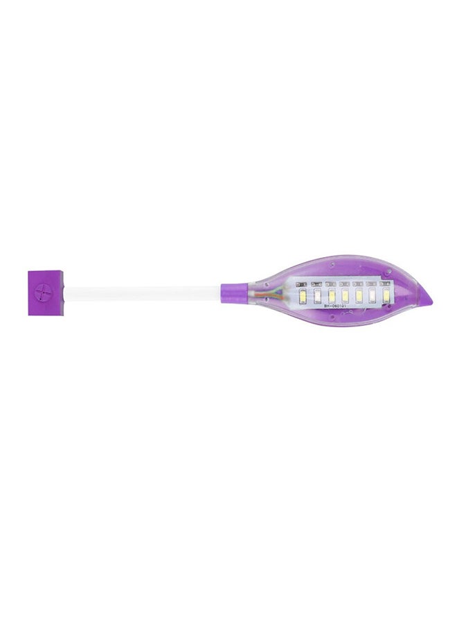 مصباح LED على شكل ورقة شجر مزود بمنفذ USB لحوض السمك أرجواني 15x7x5سم - Image 4
