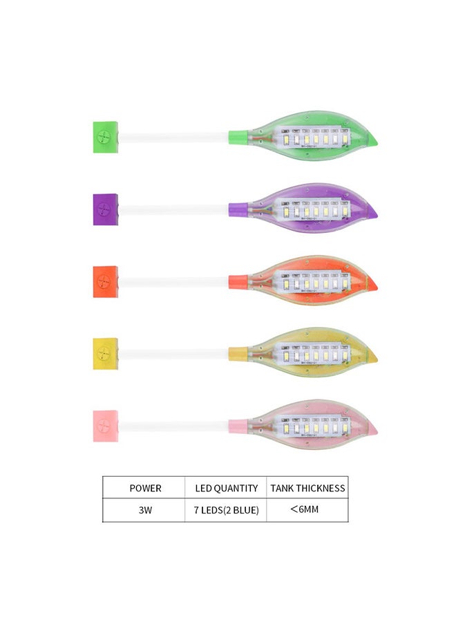 مصباح LED على شكل ورقة شجر مزود بمنفذ USB لحوض السمك أرجواني 15x7x5سم - Image 5