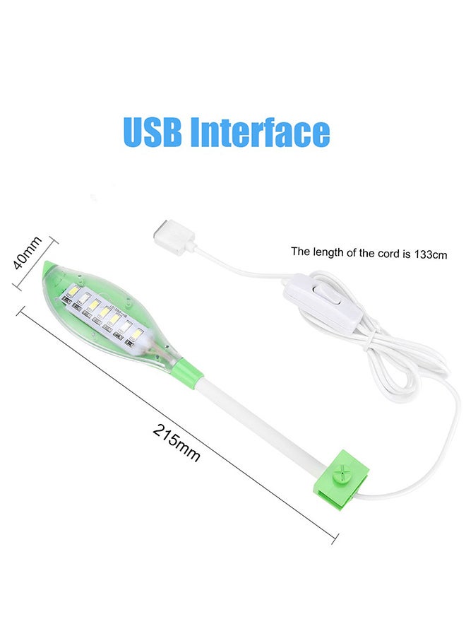 مصباح LED على شكل ورقة شجر مزود بمنفذ USB لحوض السمك أرجواني 15x7x5سم - Image 3