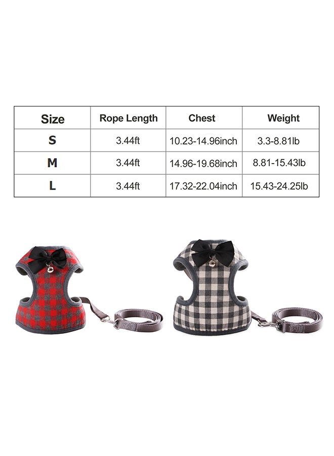 Harness Leash With Bowtie Step In Vest Grey 23.5x16x2cm - Image 3