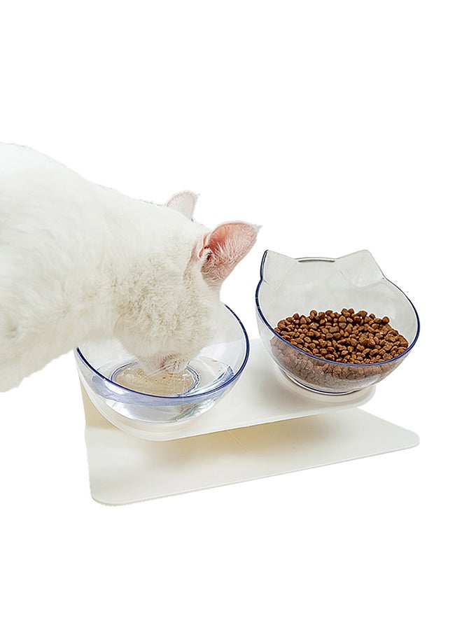 Double Feeder Neck Protection Bowl Clear 27x15x13.5cm - Image 1