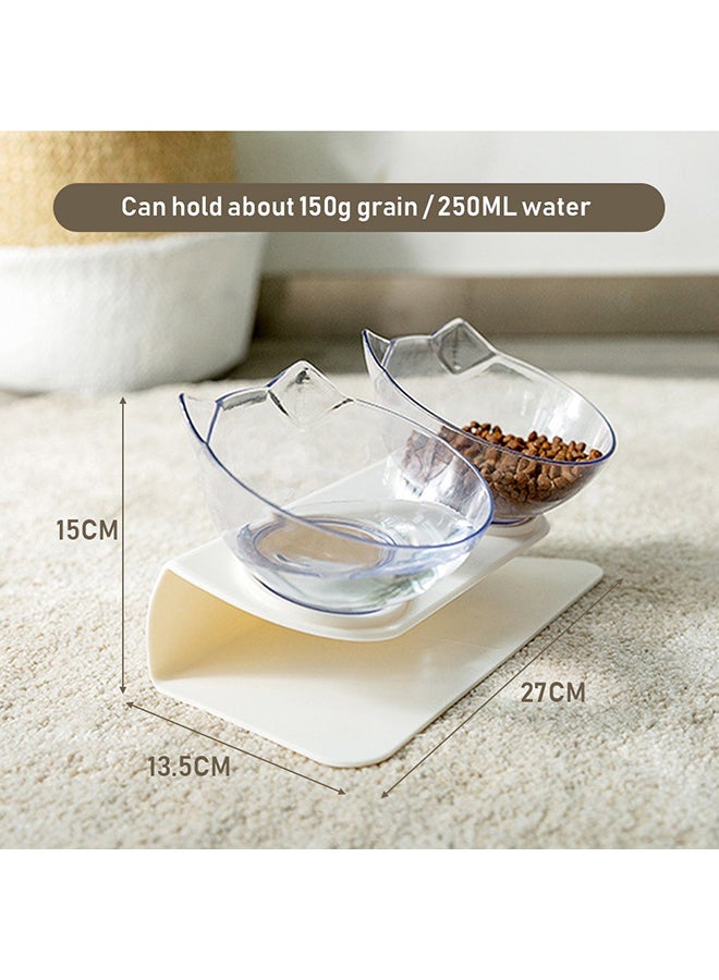 Double Feeder Neck Protection Bowl Clear 27x15x13.5cm - Image 3