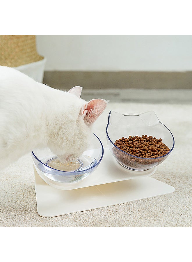 Double Feeder Neck Protection Bowl Clear 27x15x13.5cm - Image 2