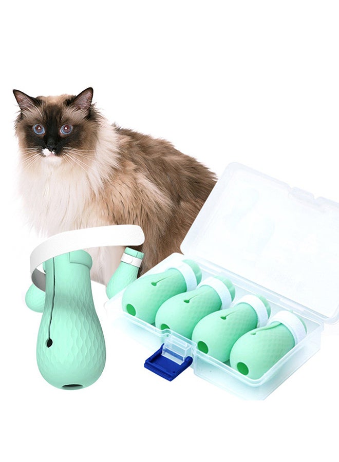 Generic 4 Piece Anti Scratch Cat Shoes Green 15x9x3.5cm - Image 1