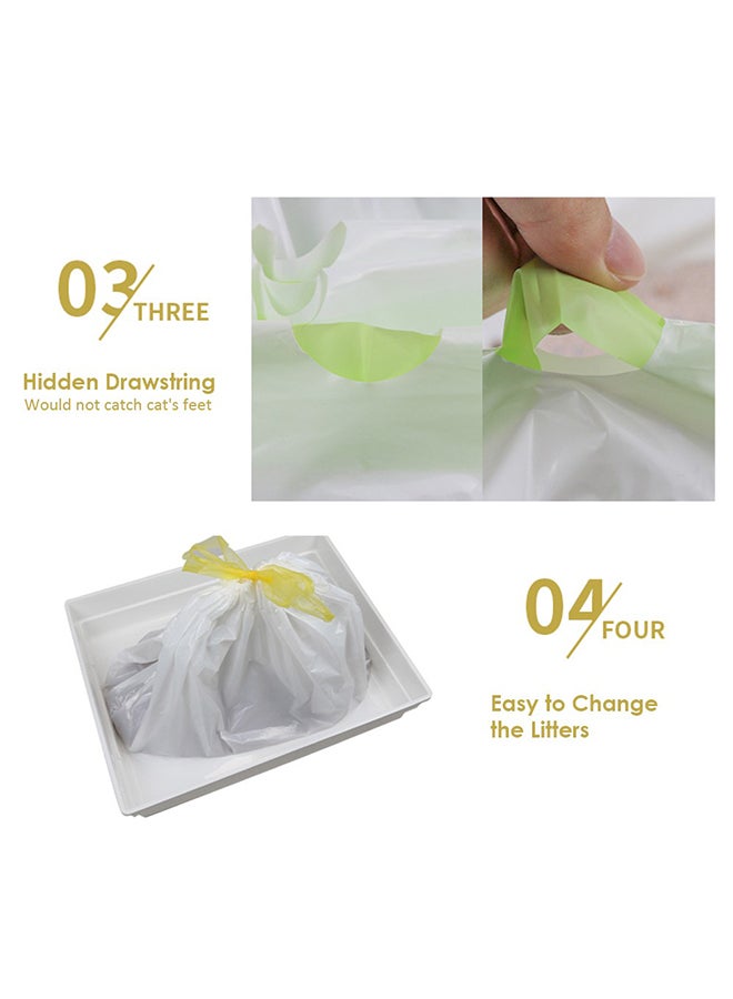 حقيبة برباط لفلتر الفضلات مع بطانة مربعة أبيض 37x27.5x1سم - Image 3