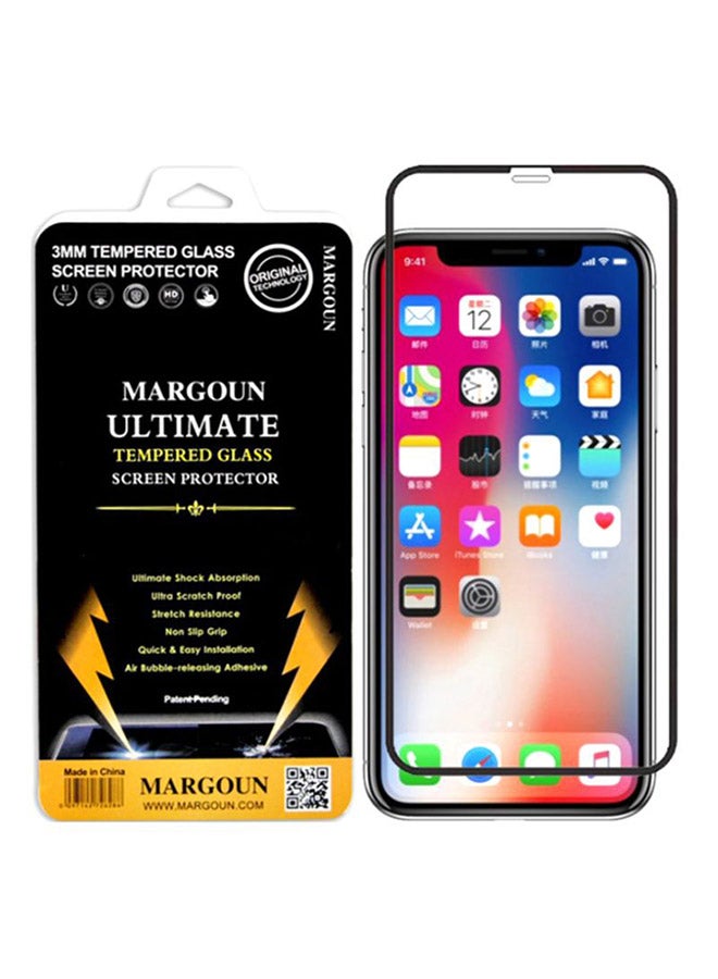 MARGOUN Tempered Glass Screen Protector for Apple iPhone XR Black/Clear - Image 2