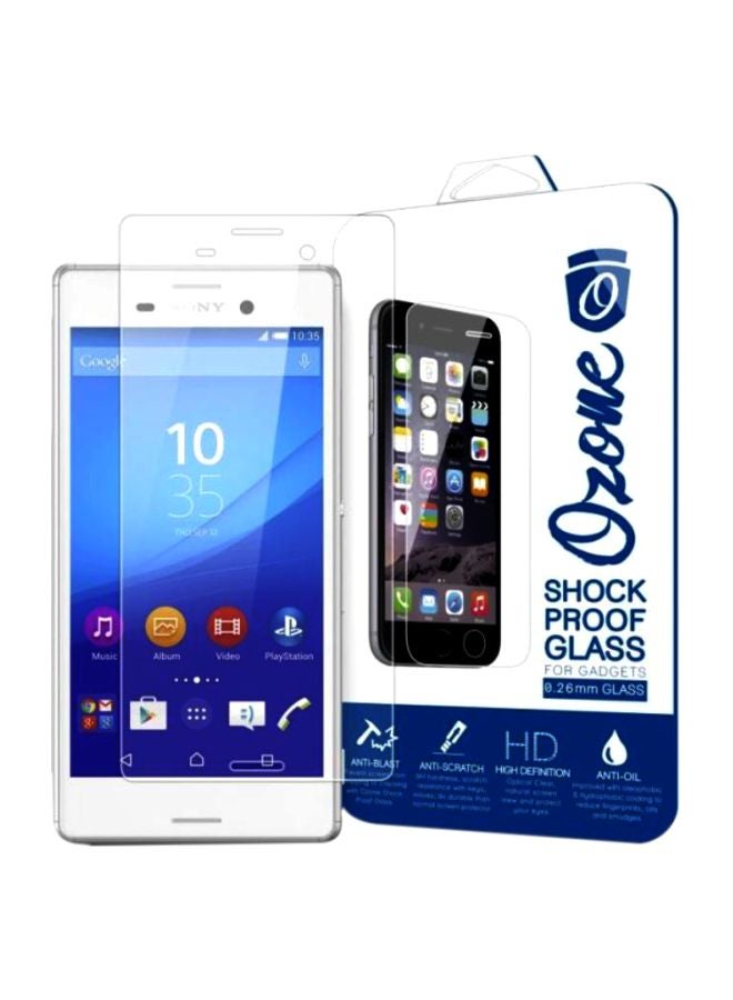 Ozone Shockproof Tempered Glass Screen Protector For Sony Xperia M4 Aqua Clear