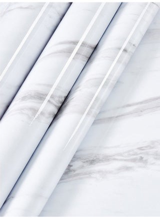 Marble Printed Waterproof Self-Adhesive Wall Sticker White/Grey 3meter - v1617596448/N46053716A_1
