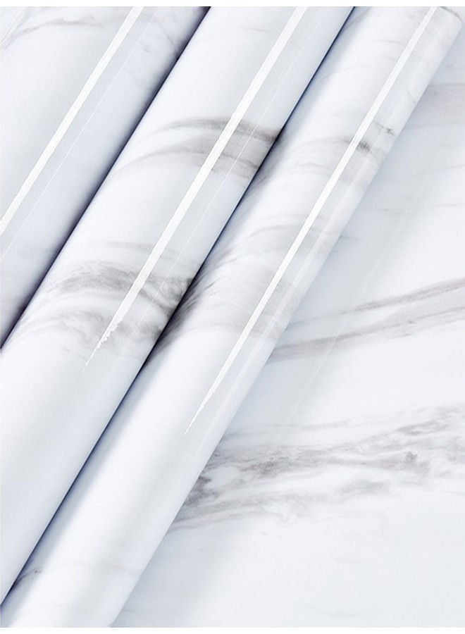 Marble Printed Waterproof Self-Adhesive Wall Sticker White/Grey 3meter