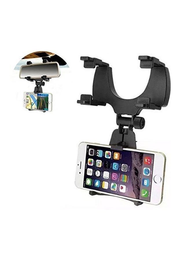 MARGOUN Car Rearview Mirror Mount Stand With Universal Holder For Mobile Phone Black - Image 5