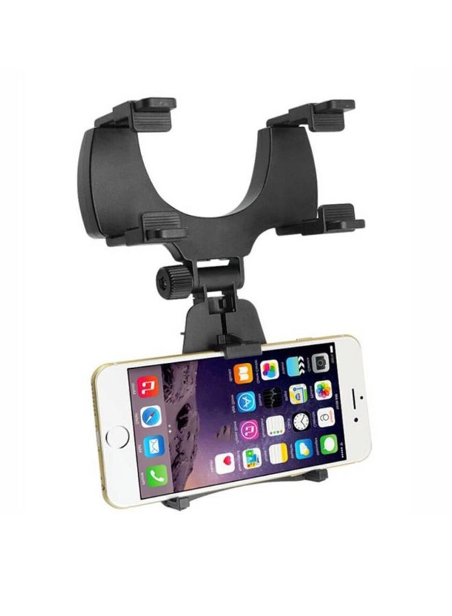MARGOUN Car Rearview Mirror Mount Stand With Universal Holder For Mobile Phone Black - Image 4