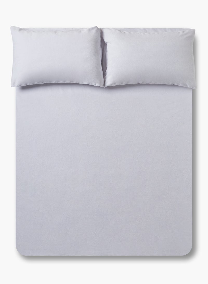 أمال غطاء واقٍ للمرتبة بتصميم مضاد للماء بنسبة 100٪ - مقاس كوين 140 × 200 سم - لون أبيض سادة بوليستر أبيض سادة Twin none - Image 2