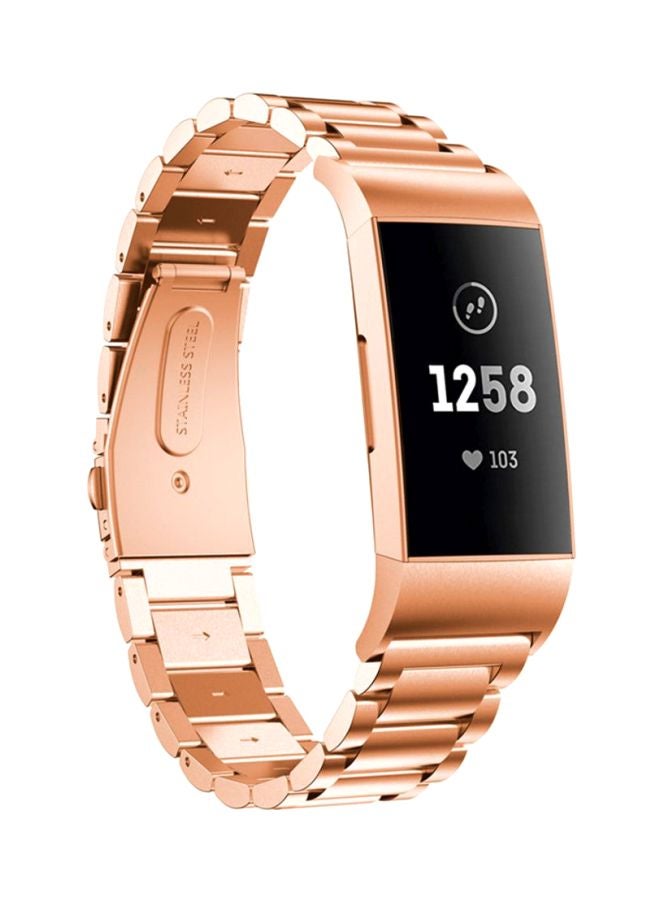 Voberry Replacement Strap Band For Fitbit Charge 3 Rose Gold - Image 3