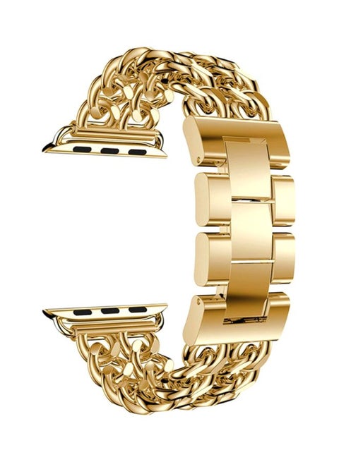 Double Row Cowboy Chain Replacement Band For Apple Watch Series 4 40mm Gold