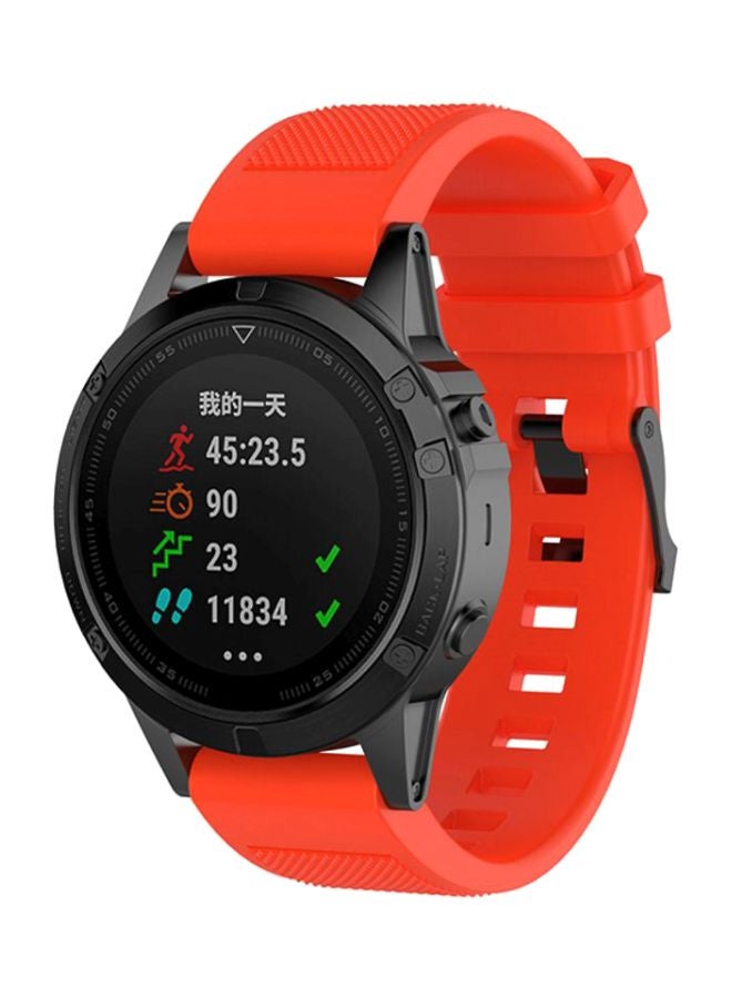 Voberry Replacement Watch Band With Tools For Garmin Fenix 5 Plus Orange/Grey/Black  - Image 3