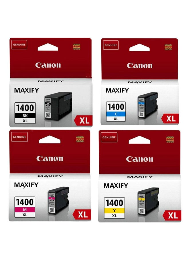 Canon - 4-Piece Maxify PGI-1400 Ink Cartridge Set Multicolour - Image 1