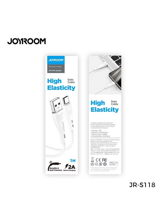 جوي روم كابل مزود بمنفذ USB Type-C للشحن السريع لون أزرق - Image 2