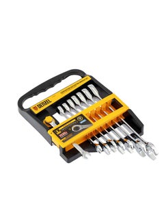 8-Piece Metric Ratcheting Combination Wrench Set Silver/Black/Yellow 1.39inch - v1617603900/N46045814A_1