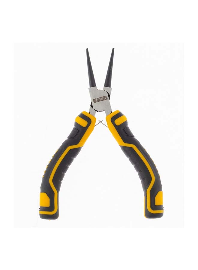denzeL Round-Nose Pliers Silver/Black/Yellow 5inch - Image 1