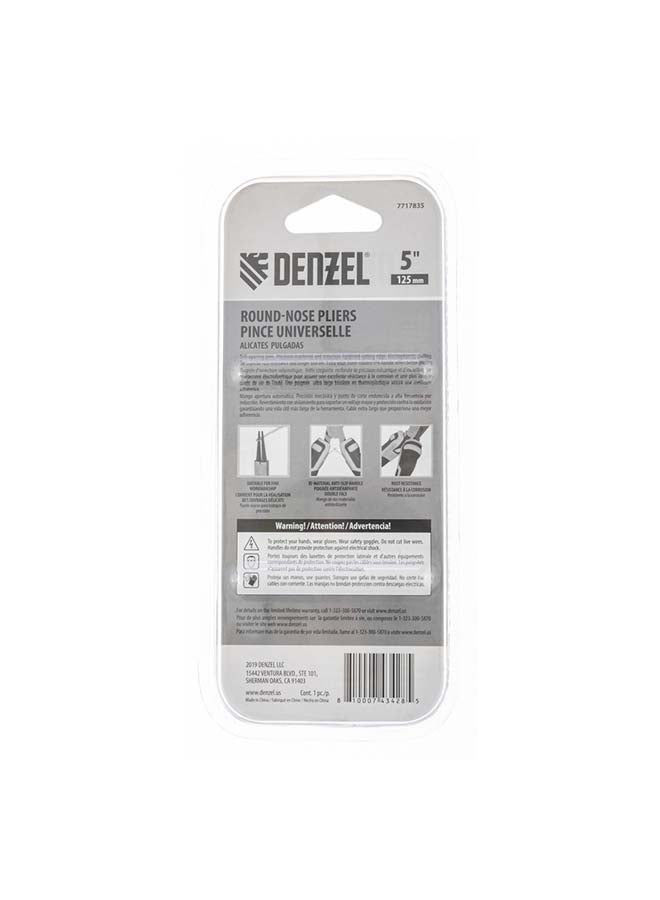 denzeL Round-Nose Pliers Silver/Black/Yellow 5inch - Image 4