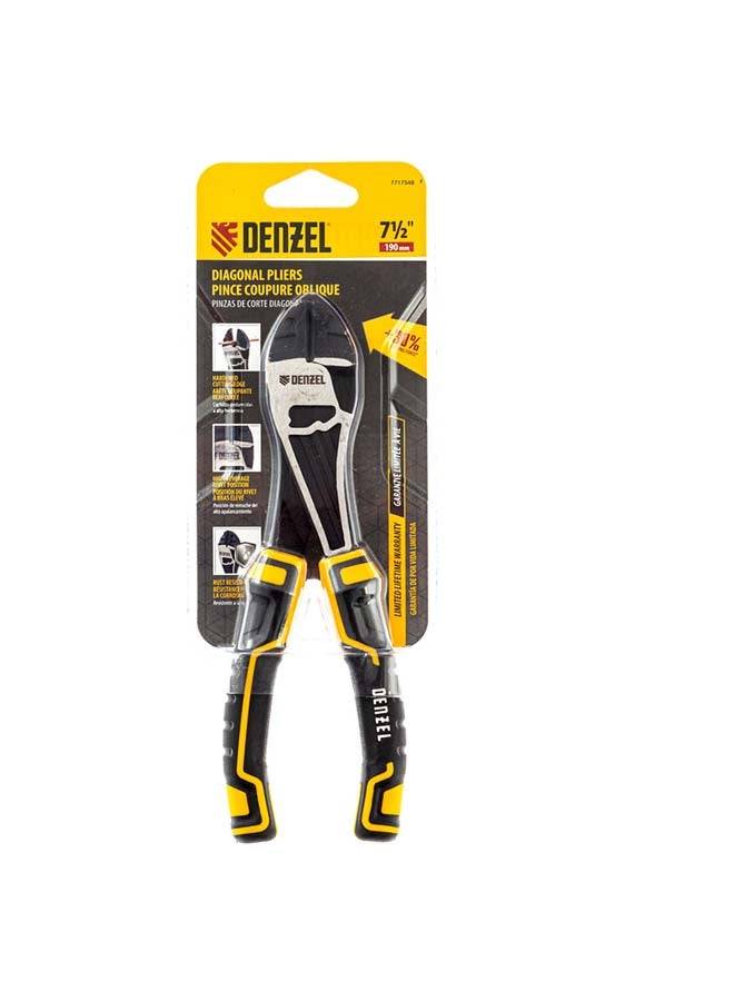 Diagonal-Cut Pliers With Reinforced System Silver/Black/Yellow 7-1/2inch